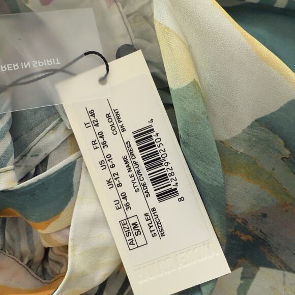 Andrea Iyamah Sade Coverup Sheer Tropical Resort Bark Palm Dress Gown Size S/M - Picture 10 of 16